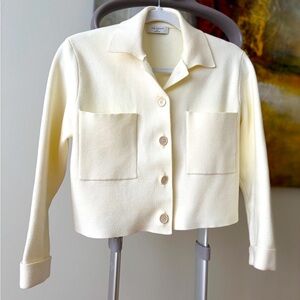 XS/S Aritzia Society Cardigan knit Sweater OVERSIZED (tag XXS) Light Birch IVORY